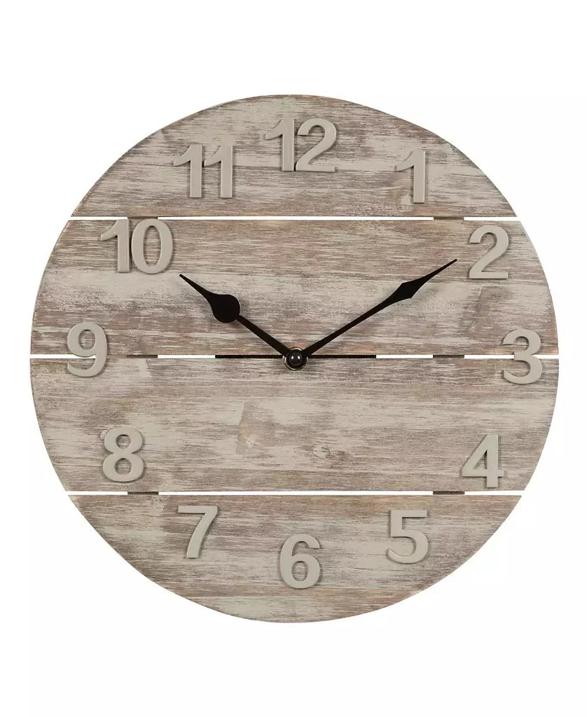 商品La Crosse Technology|La Crosse Clock 404-3430W 12" Sun Washed Wood Wall Clock,价格¥245,第1张图片