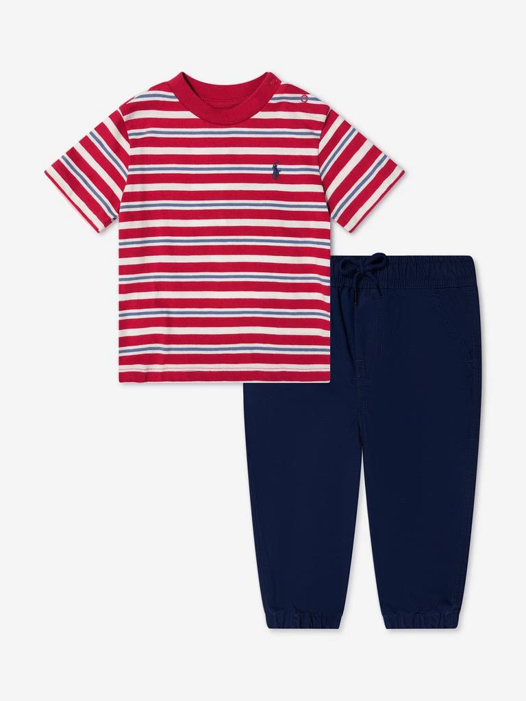 商品Ralph Lauren|Ralph Lauren Baby Boys T-Shirt And Pants Set in Red,价格¥475,第1张图片