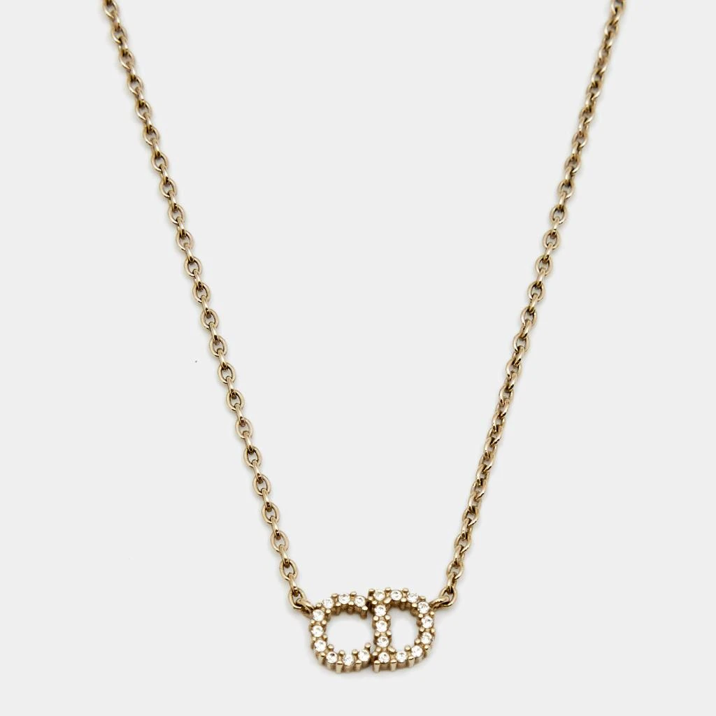 商品[二手商品] Dior|Dior Clair D Lunes Crystals Gold Tone Metal Necklace,价格¥1385,第1张图片