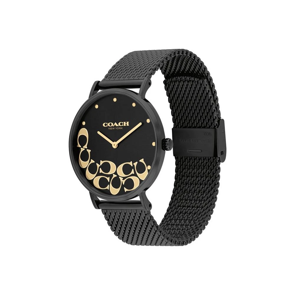 商品Coach|Women's Perry Black Stainless Steel Mesh Bracelet Watch,价格¥1315,第3张图片详细描述