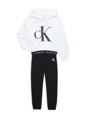 商品Calvin Klein|Boy's 2-Piece Logo Hoodie & Joggers Set,价格¥265,第1张图片