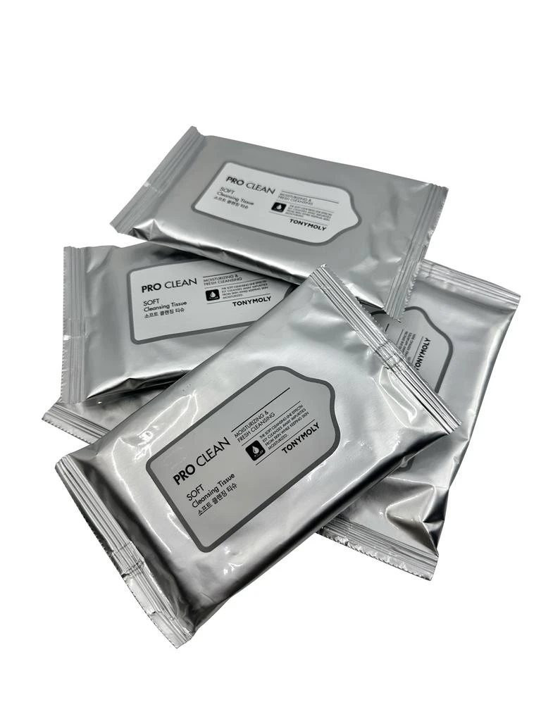 商品TONYMOLY|Pro Clean Soft Tissue Moisturizing Cleansing Wipes 8 CT Set of 5,价格¥96,第1张图片