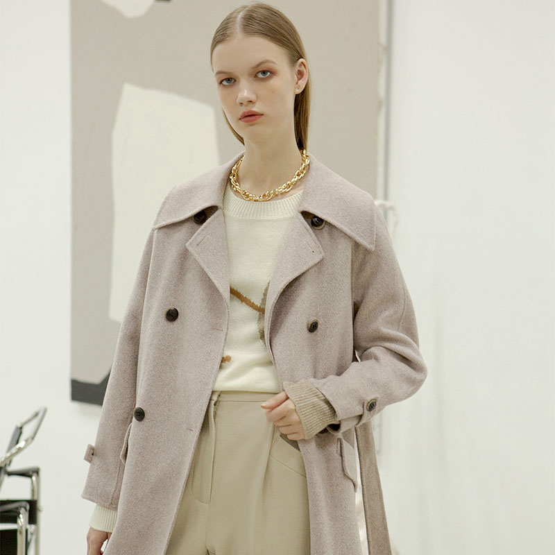Enola Wool Coat - Oatmeal | Enola羊毛大衣 - 燕麦色商品第1张图片规格展示