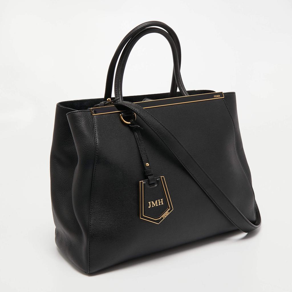 Fendi Black Leather Medium 2Jours Tote商品第3张图片规格展示