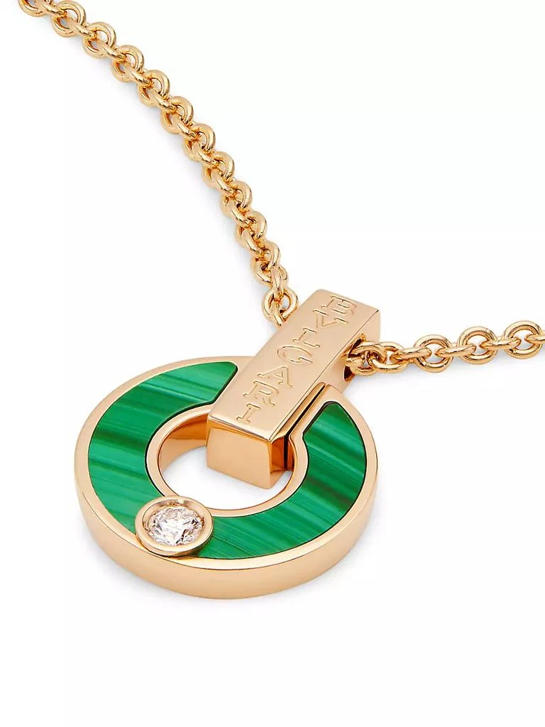 商品BVLGARI|Essential 18K Rose Gold, Malachite & Diamond Openwork Pendant Necklace,价格¥32345,第4张图片详细描述