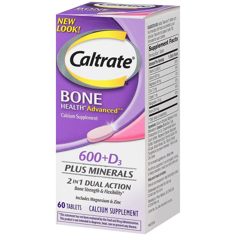 商品Caltrate|钙尔奇钙片+维生素D+矿物质 60粒,价格¥75,第3张图片详细描述