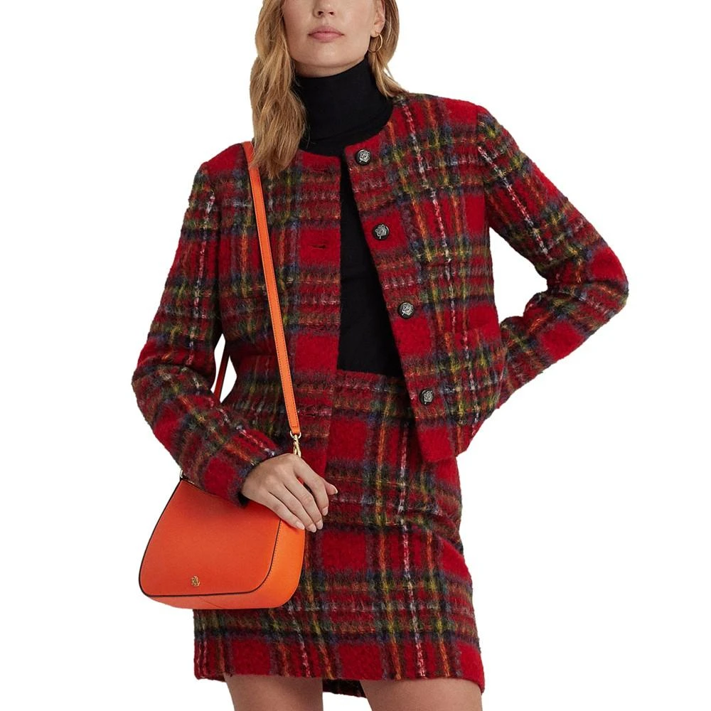 商品Ralph Lauren|Women's Crosshatch Leather Medium Danni Shoulder Bag,价格¥996,第3张图片详细描述