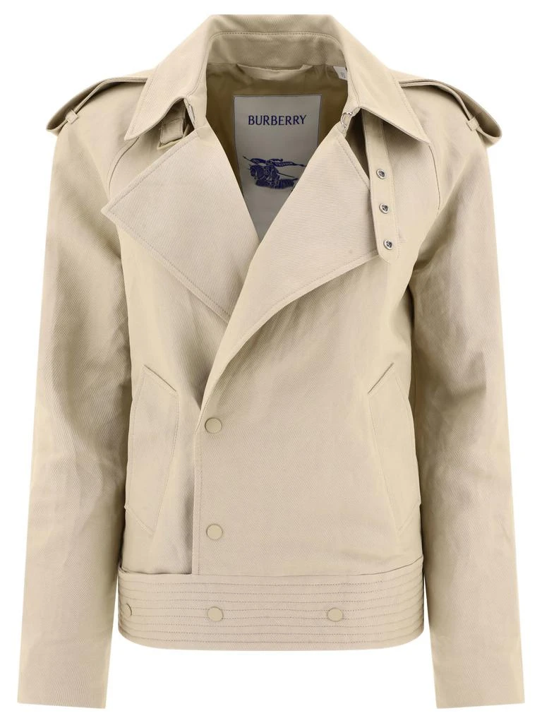 商品Burberry|Short Canvas Trench Coat Jackets Beige,价格¥6014,第1张图片