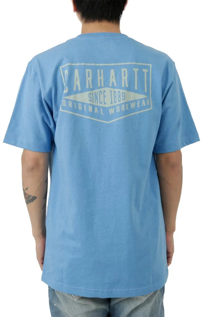 商品Carhartt|(105176) Loose Fit Heavyweight Short Sleeve Workwear Graphic T-Shirt - Blue Lagoon Heather,价格¥79,第1张图片