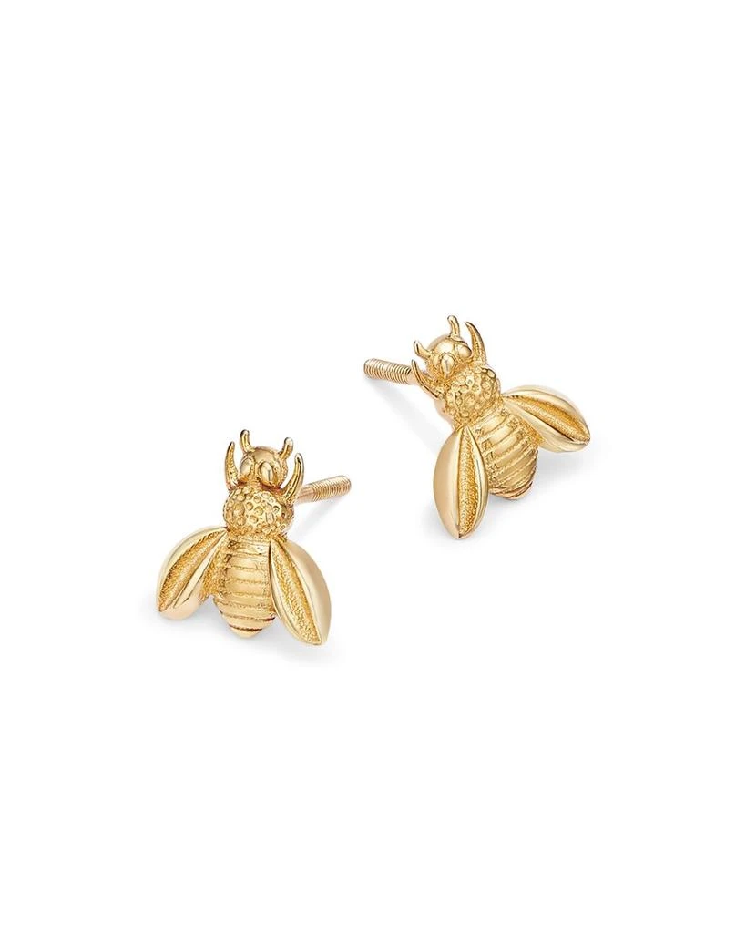 Bumble Bee Stud Earrings in 14K Yellow Gold 商品