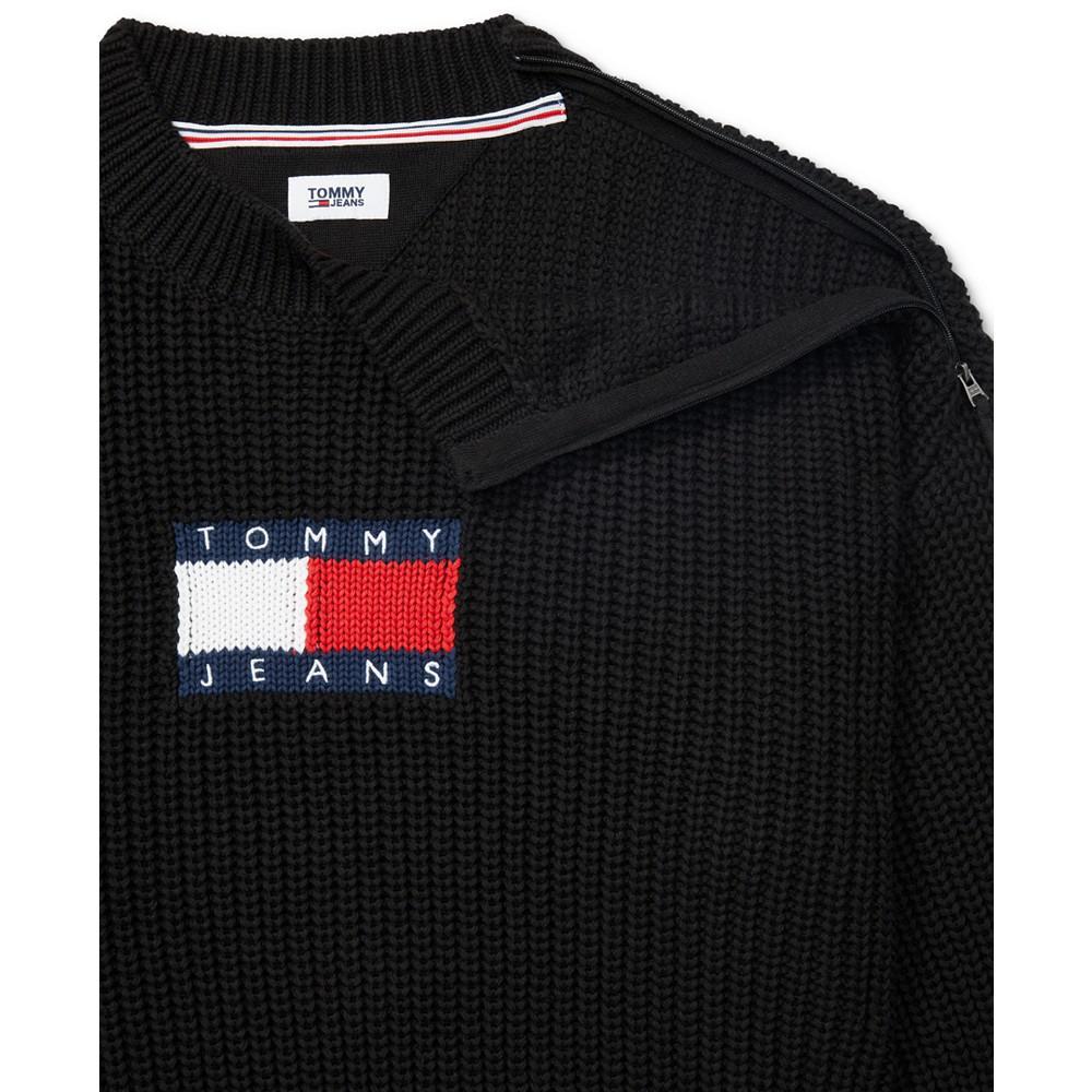 商品Tommy Hilfiger|Women's Cotton Flag Sweater with Zipper Shoulders,价格¥291,第5张图片详细描述