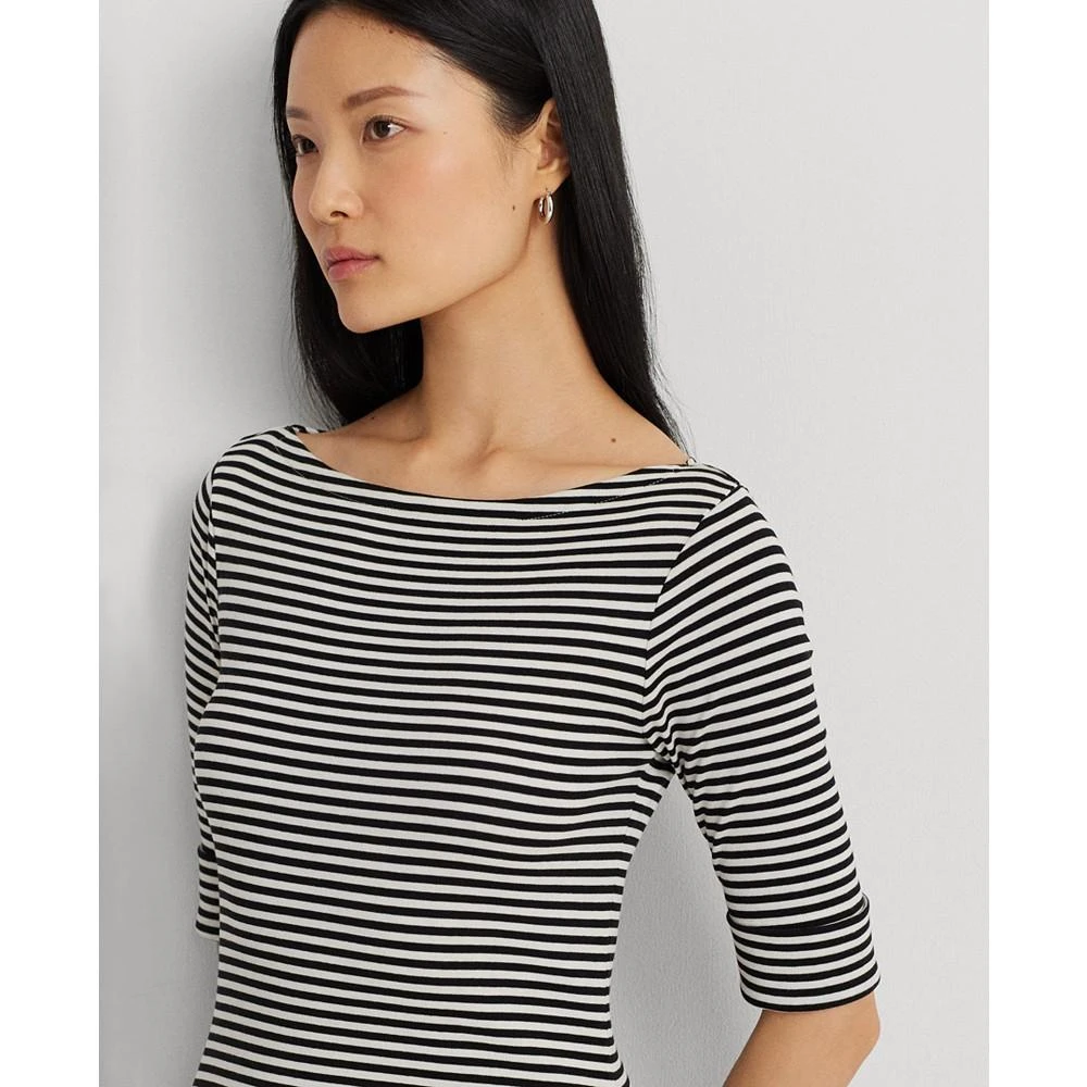 商品Ralph Lauren|Women's Striped Stretch Cotton Midi Dress,价格¥608,第3张图片详细描述