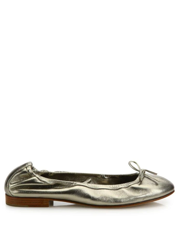 商品Manolo Blahnik|Tobaly Metallic Leather Ballet Flats,价格¥1649,第5张图片详细描述