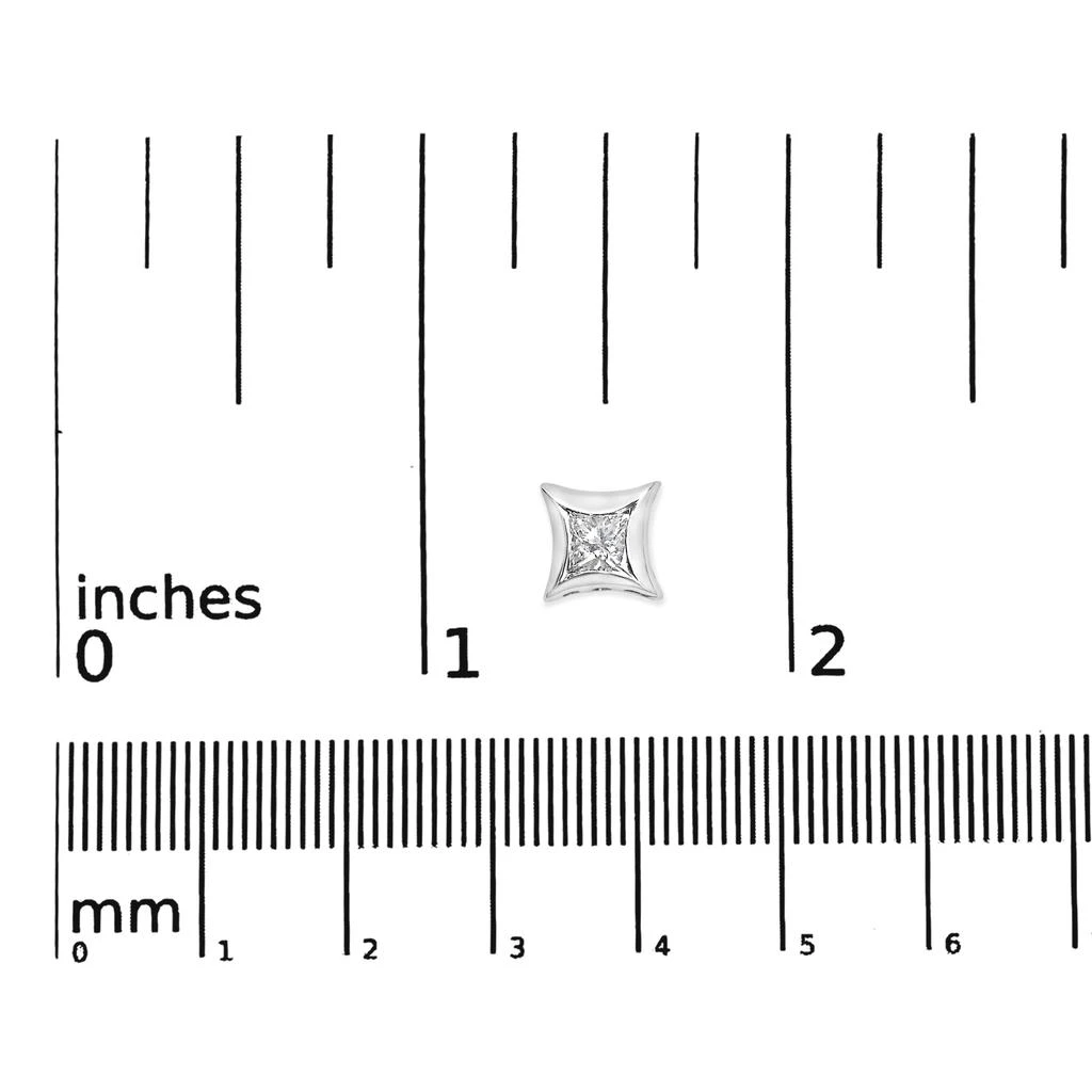 10K White Gold 1/3 Cttw Invisible Set Style Princess-Cut Diamond Stud Earrings 商品