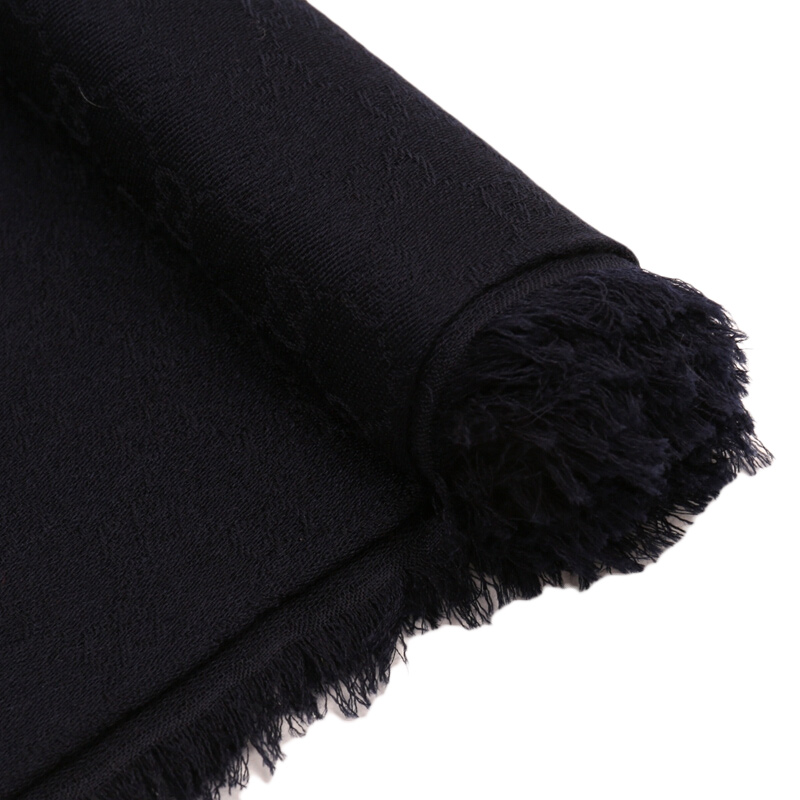 GUCCI 古驰 女士深蓝色羊毛蚕丝混纺围巾 429528-3G932-4000商品第3张图片规格展示