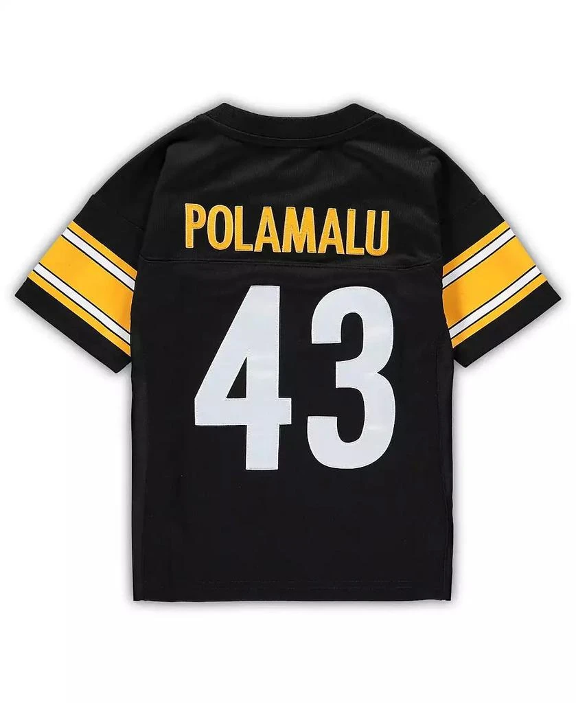 商品Mitchell & Ness|Toddler Boys and Girls Troy Polamalu Black Pittsburgh Steelers 2005 Retired Legacy Jersey,价格¥479,第4张图片详细描述