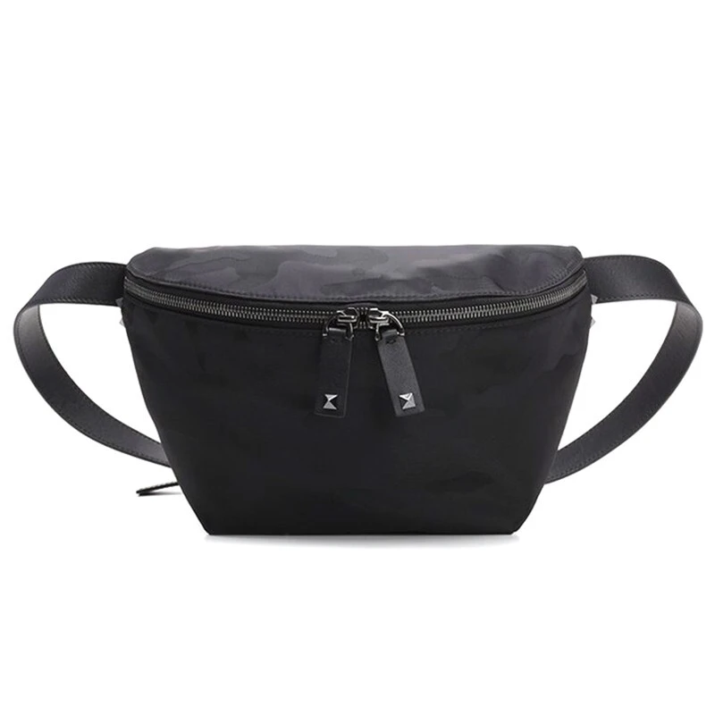 商品Valentino|VALENTINO 男士黑色迷彩尼龙装饰腰包 RY2B0726-NAI-0NO,价格¥3543,第1张图片