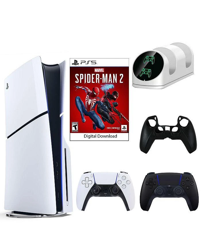 商品SONY|PS5 SpiderMan 2 Console with Extra Black Dualsense Controller, Dual Charging Dock and Silicone Sleeve,价格¥6018,第1张图片