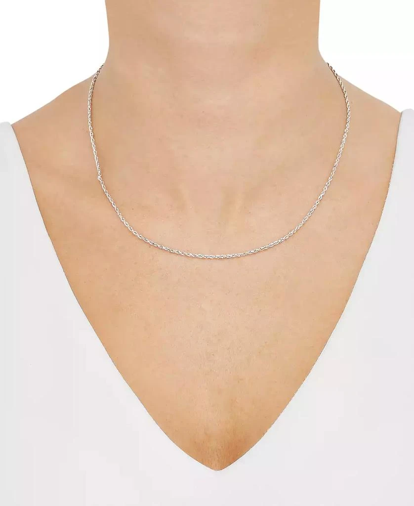 商品Italian Gold|Rope Chain 18" Collar Necklace in 14k White Gold,价格¥13238,第2张图片详细描述