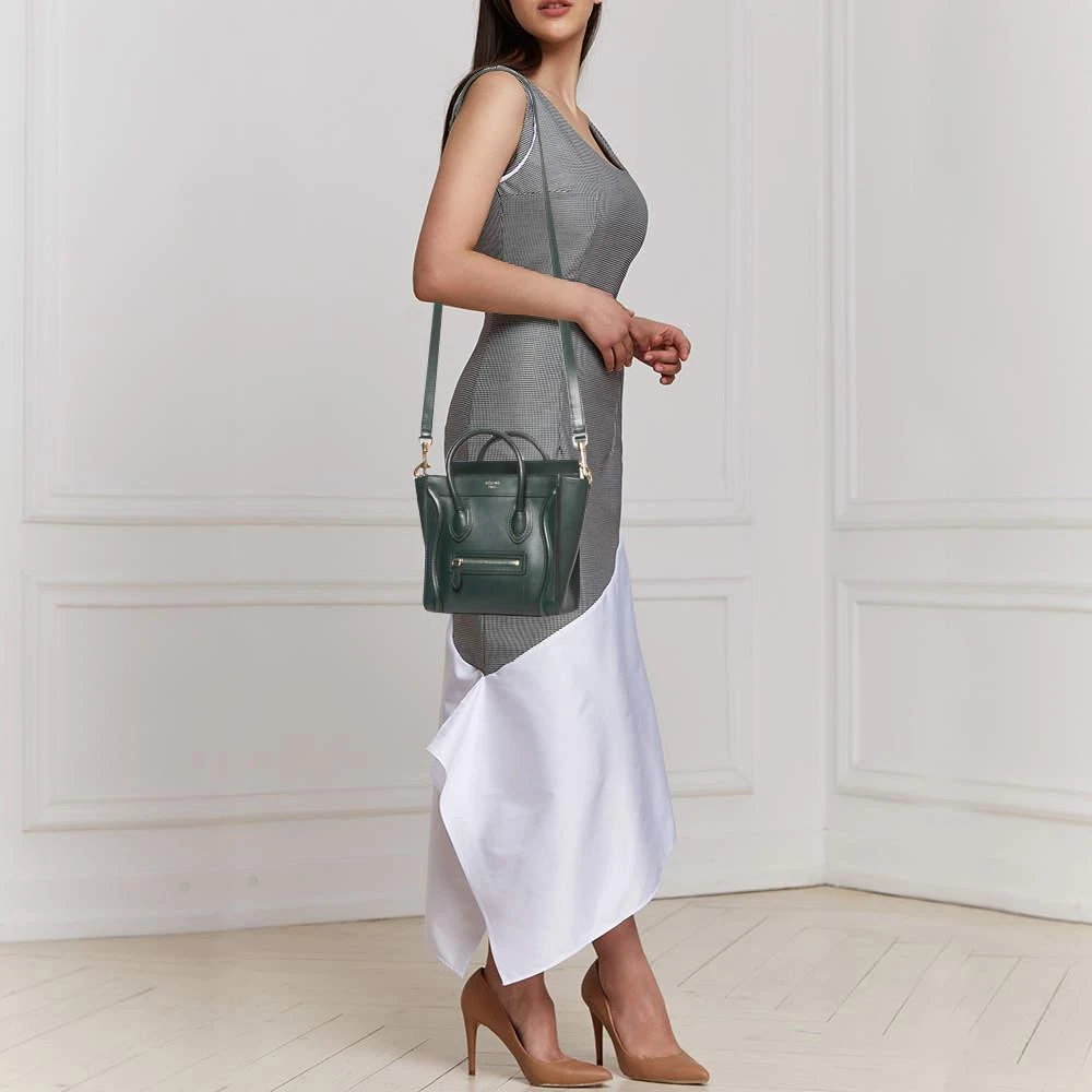 商品[二手商品] Celine|Celine Green Leather Nano Luggage Tote,价格¥8892,第2张图片详细描述