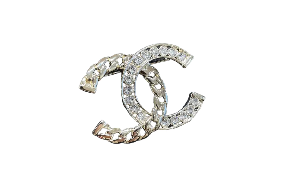 商品[国内直发] Chanel|【24P新品】 香奈儿 双C样式 水钻 胸针 女款 金色,价格¥6078,第6张图片详细描述