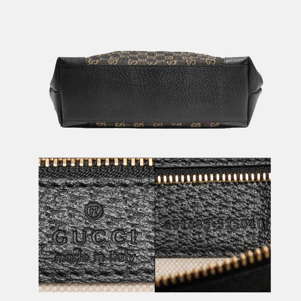 Gucci Black GG Coated Canvas Leather Medium Ophidia Tote Bag商品第6张图片规格展示