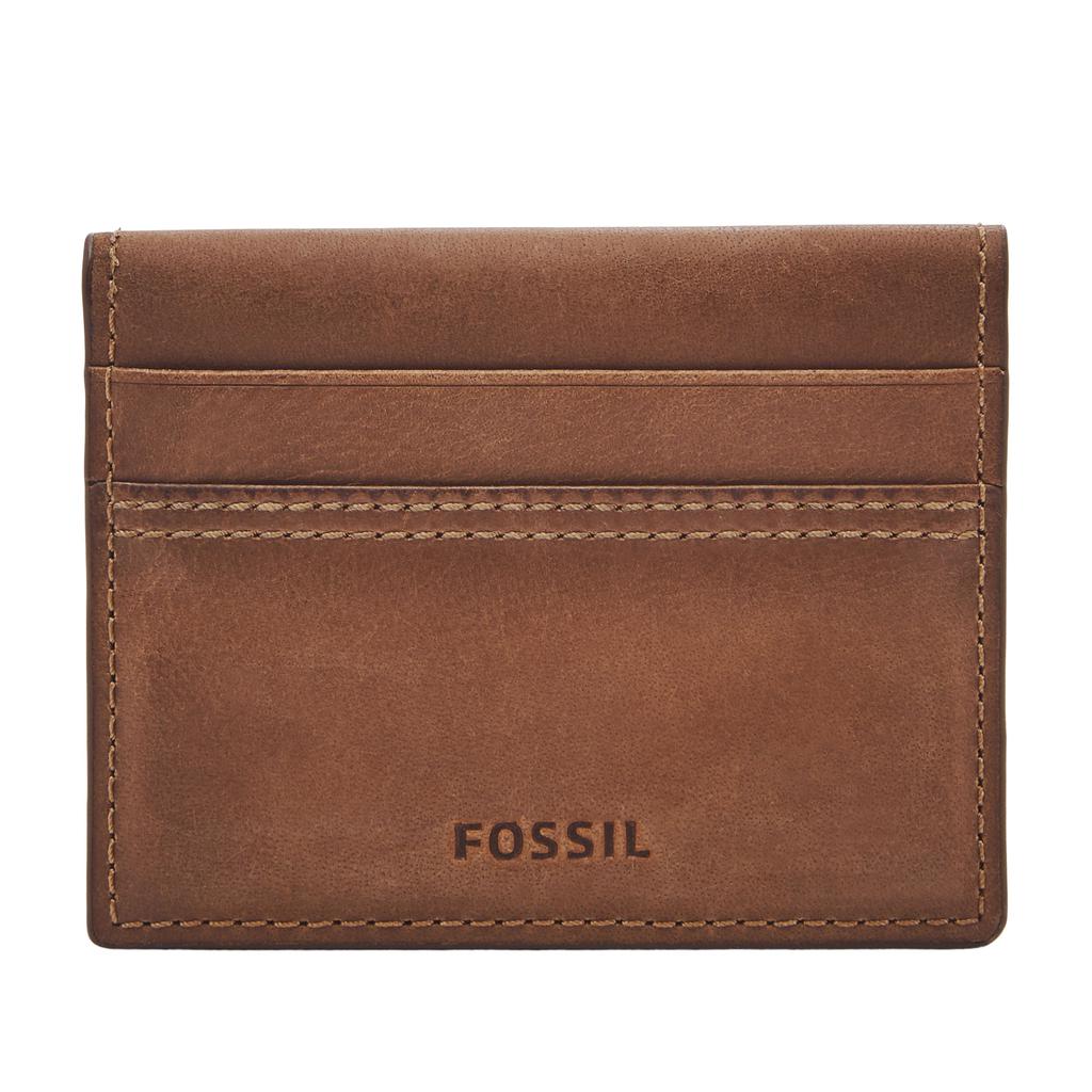 Fossil Men's Taren Brown Leather Front Pocket Wallet Wallet商品第1张图片规格展示