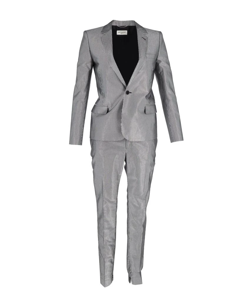 商品[二手商品] Yves Saint Laurent|Pinstripe Suit Set in Silver Polyester,价格¥4169,第1张图片