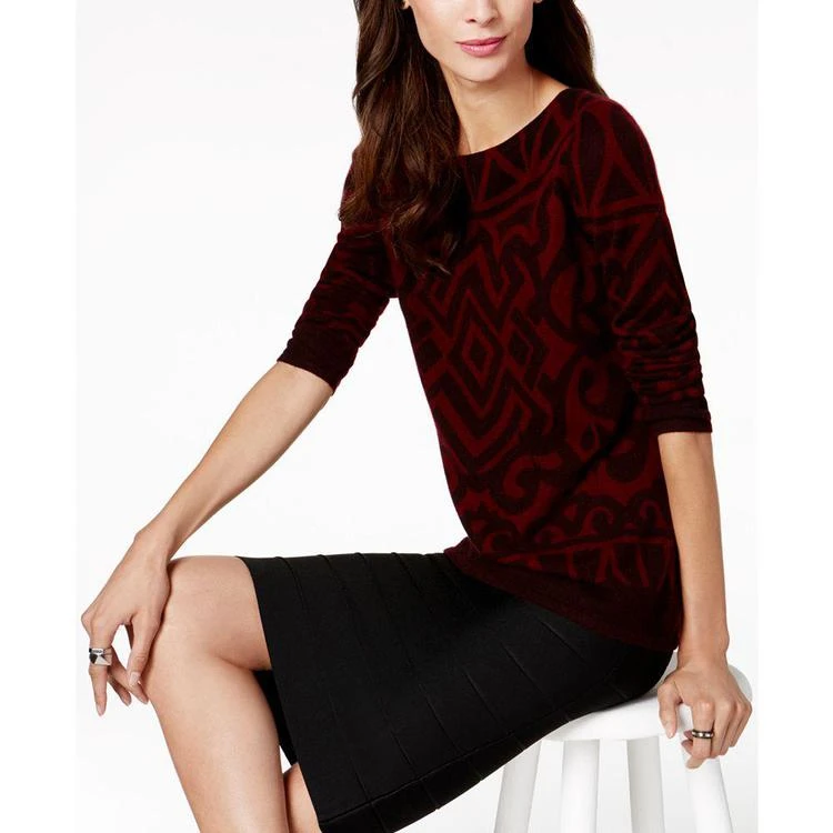 商品Charter Club|Printed Cashmere Sweater, Created for Macy's,价格¥510,第4张图片详细描述