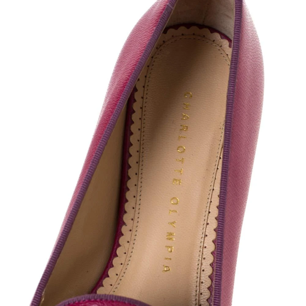Charlotte Olympia Pink Leather Loafers Size 37.5 商品