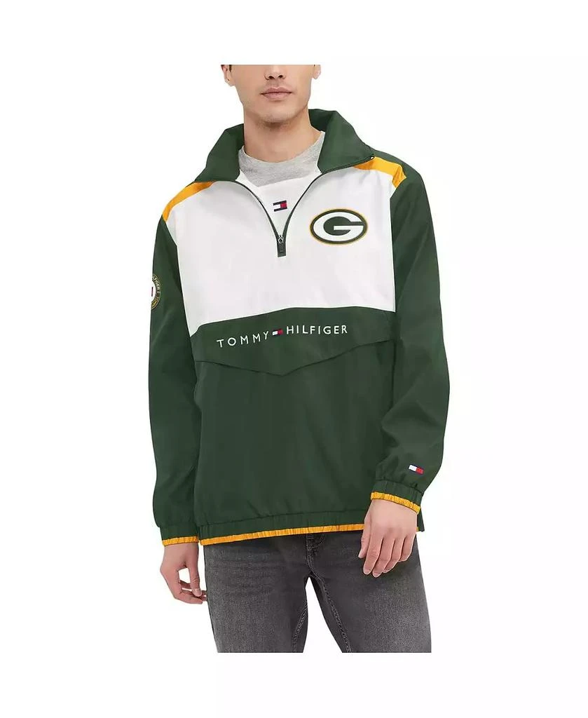 商品Tommy Hilfiger|Men's Green, White Green Bay Packers Carter Half-Zip Hooded Top,价格¥838,第1张图片