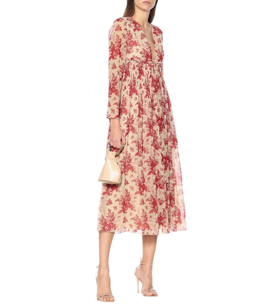 REDValentino花卉绉纱连衣裙商品第2张图片规格展示