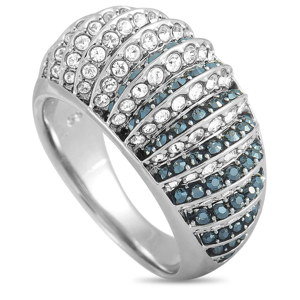 商品Swarovski|Luxury Rhodium-Plated Stainless Steel Black and Clear  Crystals Ring,价格¥670,第1张图片