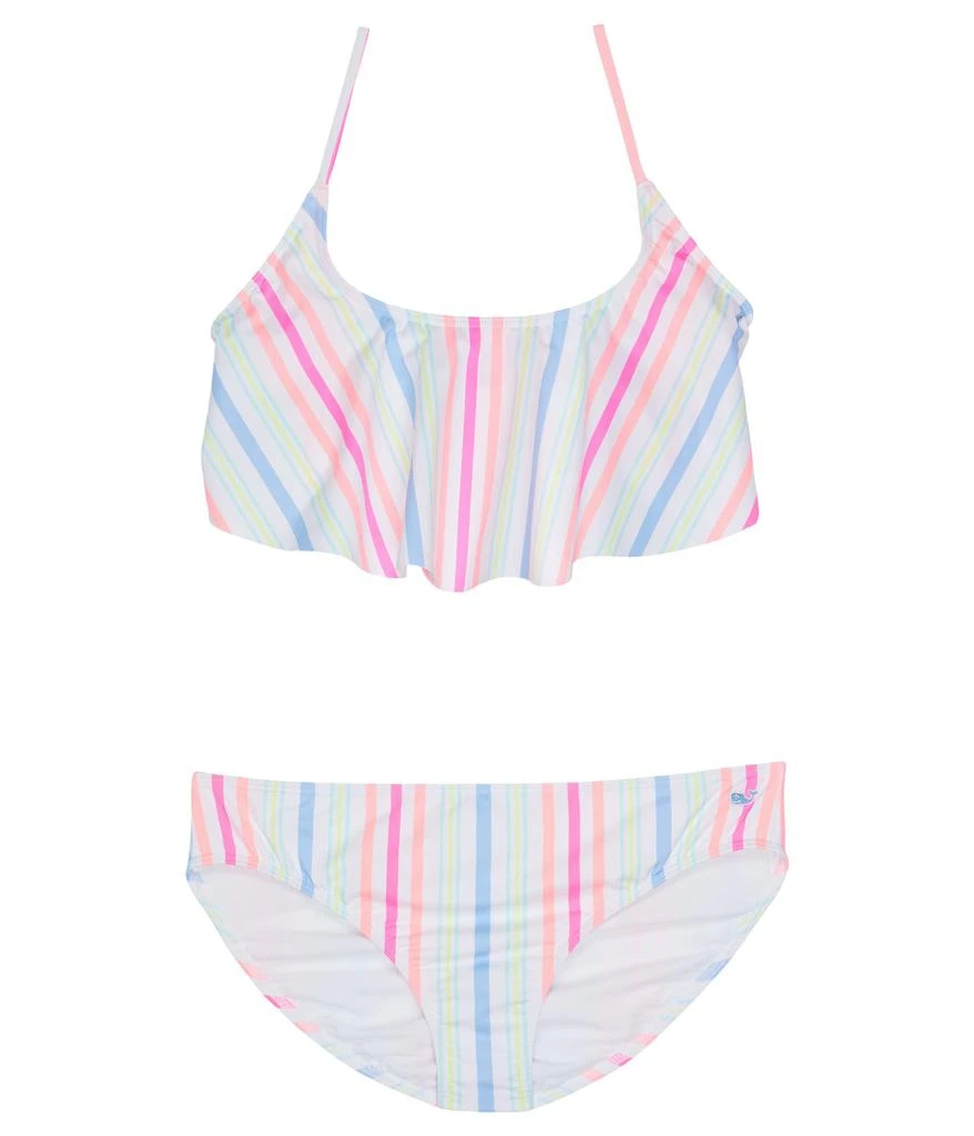 商品Vineyard Vines|Stripe Flounce Bikini (Toddler/Little Kids/Big Kids),价格¥93,第1张图片