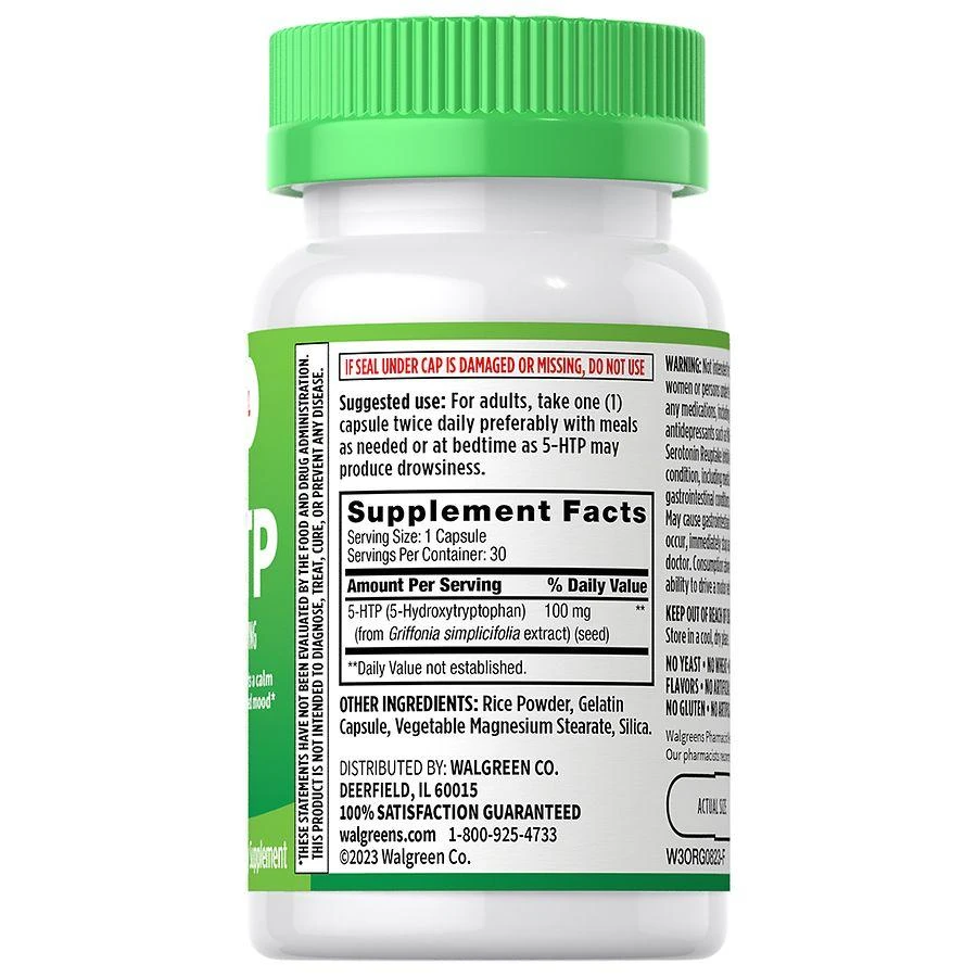 商品Walgreens|5-HTP 100 mg Capsules,价格¥103,第3张图片详细描述