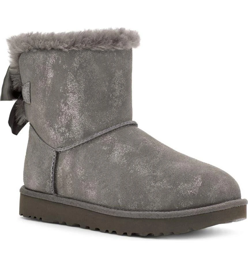 商品UGG|Mini Bailey Bow Glimmer Faux Fur Lined Boot,价格¥456,第1张图片