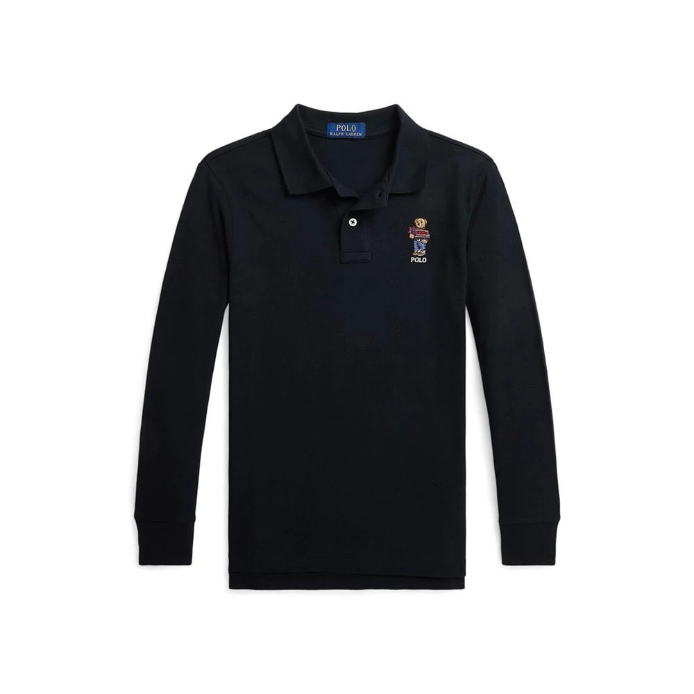 商品Ralph Lauren|Big Boys Polo Bear Cotton Long-Sleeve Polo Shirt,价格¥203,第1张图片