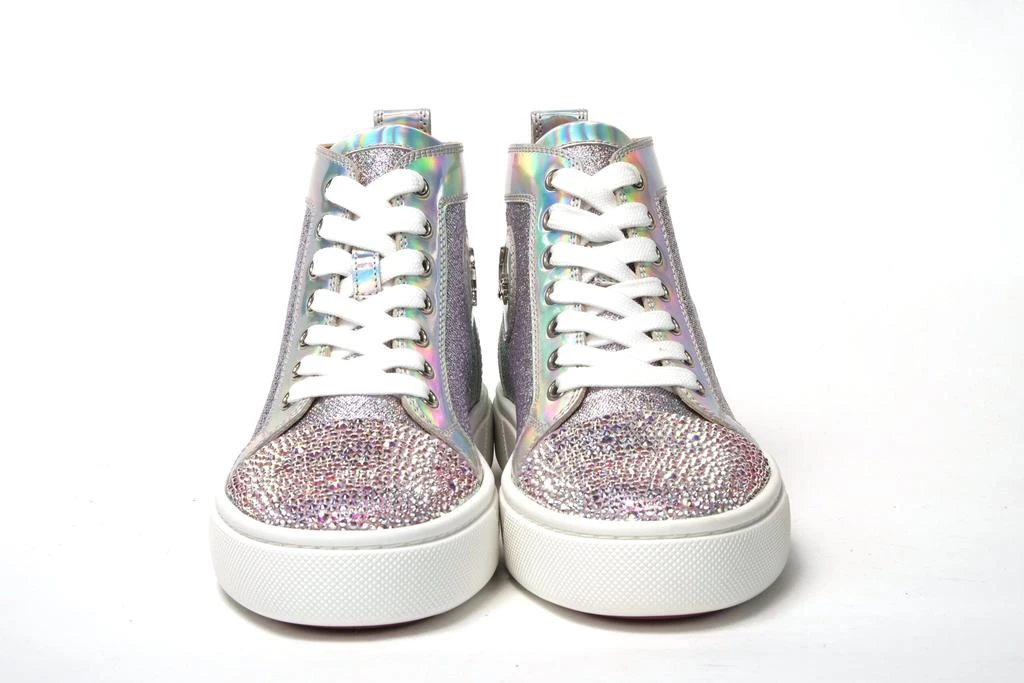 商品Christian Louboutin|Christian Louboutin Ab/Silver Super Lou Strass Fla Sneakers,价格¥5532,第2张图片详细描述