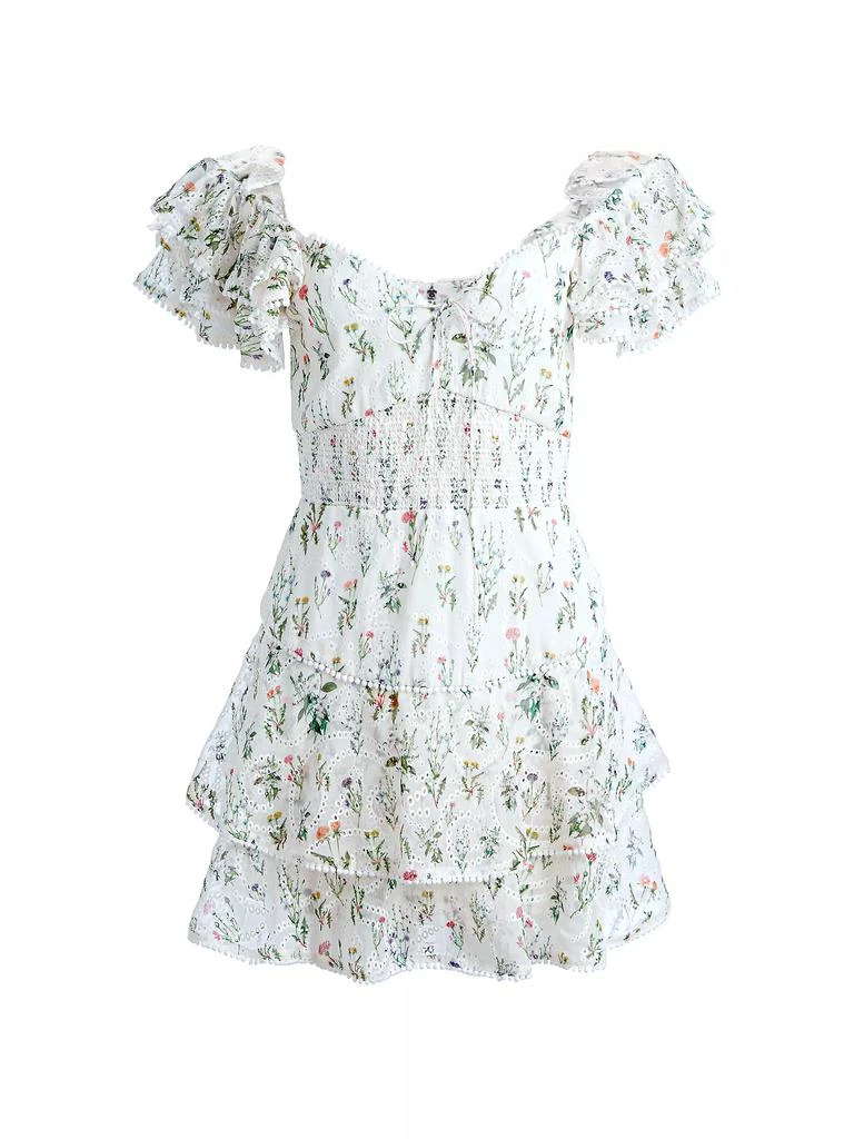 商品Alice + Olivia|Hartford Floral Eyelet Romper,价格¥1185,第1张图片