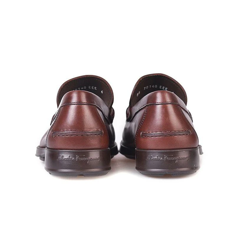 商品Salvatore Ferragamo|SALVATORE FERRAGAMO 男鞋棕色牛皮莫卡辛马衔扣商务休闲皮鞋 0512708,价格¥5473,第4张图片详细描述