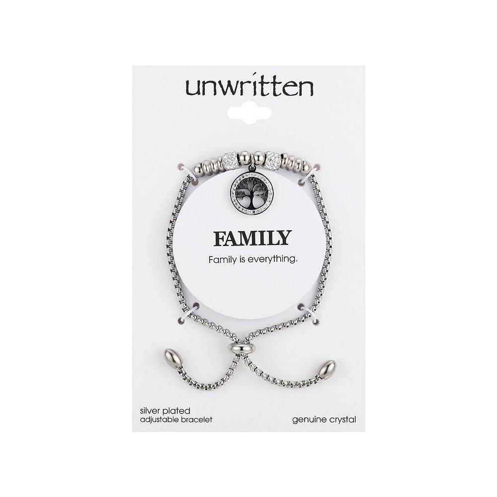 商品Unwritten|Silver Plated Crystal Family Tree Adjustable Bolo Bracelet,价格¥412,第4张图片详细描述