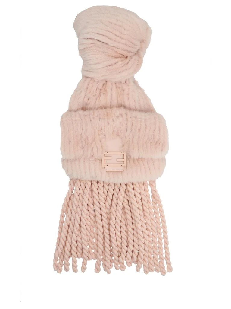 商品Fendi|Mink And Wool Scarf Scarves, Foulards Pink,价格¥21163,第1张图片
