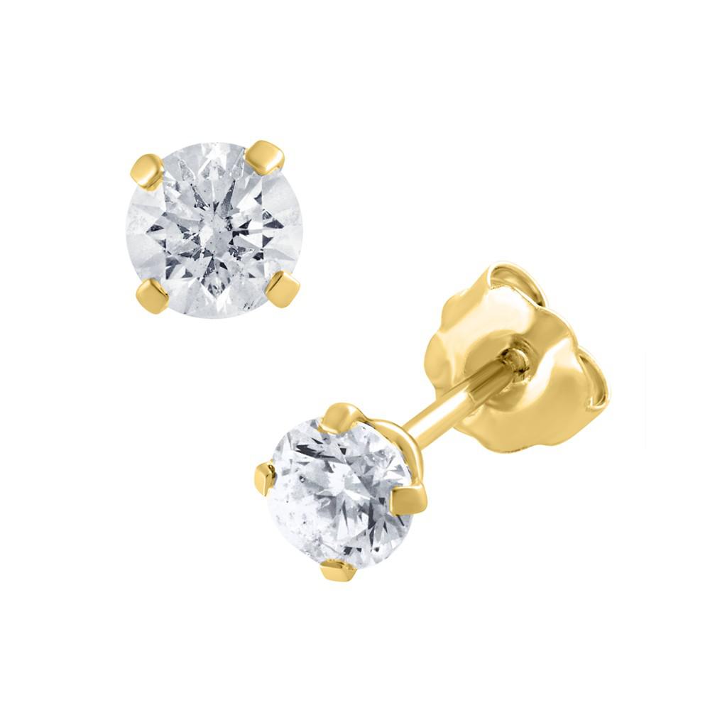 Diamond Stud Earrings (3/8 ct. t.w.) in 10K White Gold or 10k Yellow Gold商品第3张图片规格展示