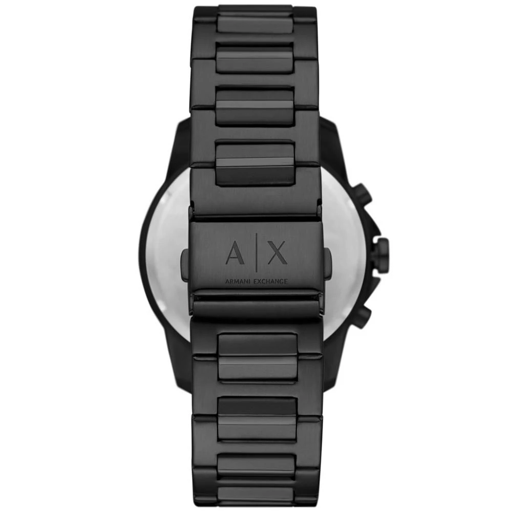 商品Armani Exchange|Men's Chronograph Black Stainless Steel Bracelet Watch, 44mm and Bracelet Gift Set,价格¥1389,第4张图片详细描述