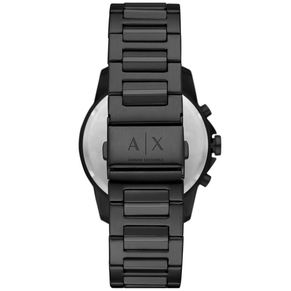 商品Armani Exchange|Men's Chronograph Black Stainless Steel Bracelet Watch, 44mm and Bracelet Gift Set,价格¥1327,第6张图片详细描述