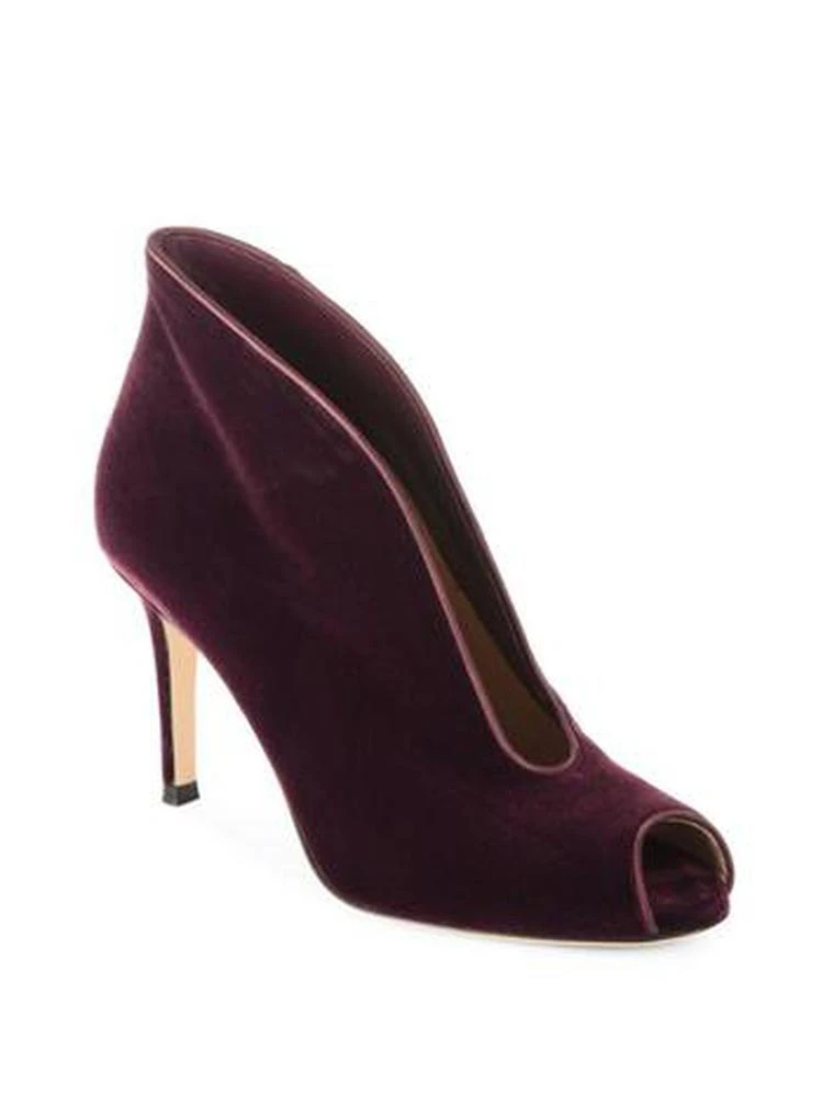 商品Gianvito Rossi|Velvet U Peep Toe Booties,价格¥3318,第1张图片