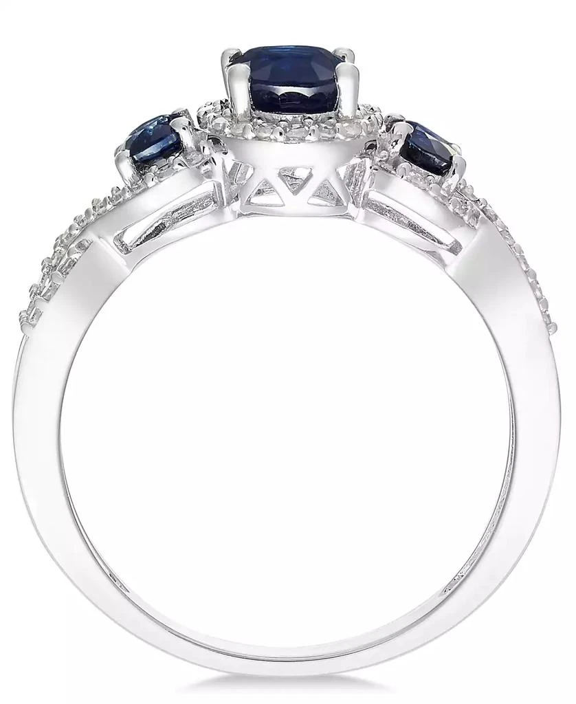 商品Macy's|Sapphire (1-1/3 ct. t.w.) & Diamond (1/4 ct. t.w.) 3-Stone Ring in 14k Gold (Also in Ruby, Emerald & Tanzanite),价格¥4613,第3张图片详细描述