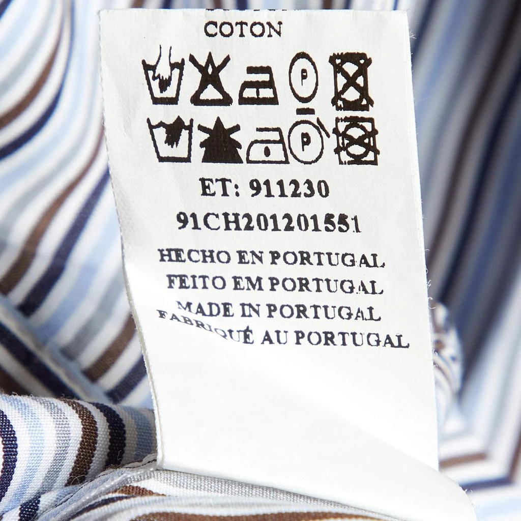 CH Carolina Herrera Multicolor Stripe Logo Embroidered Cotton Shirt M 商品