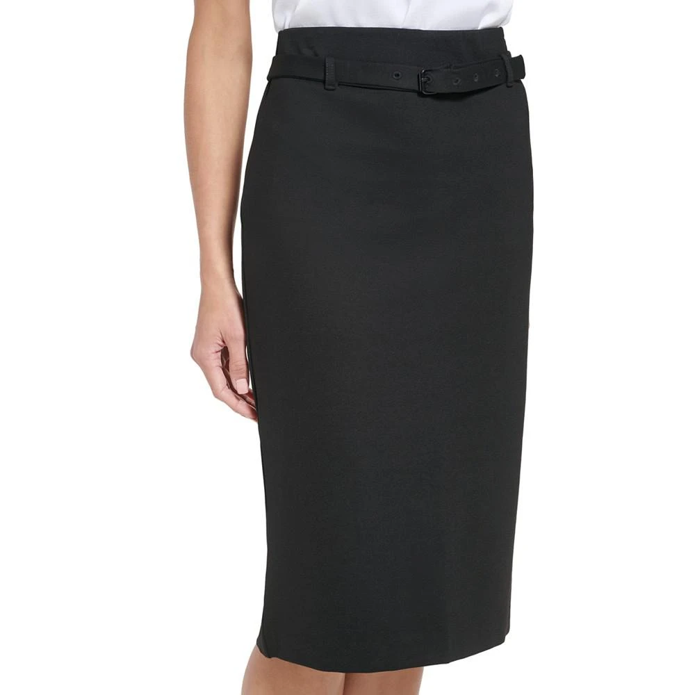 商品Calvin Klein|Women's Belted Ponte Pencil Skirt,价格¥405,第3张图片详细描述