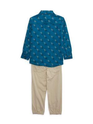 商品Calvin Klein|Little Boy's 2-Piece Logo Shirt & Joggers Set,价格¥210,第4张图片详细描述
